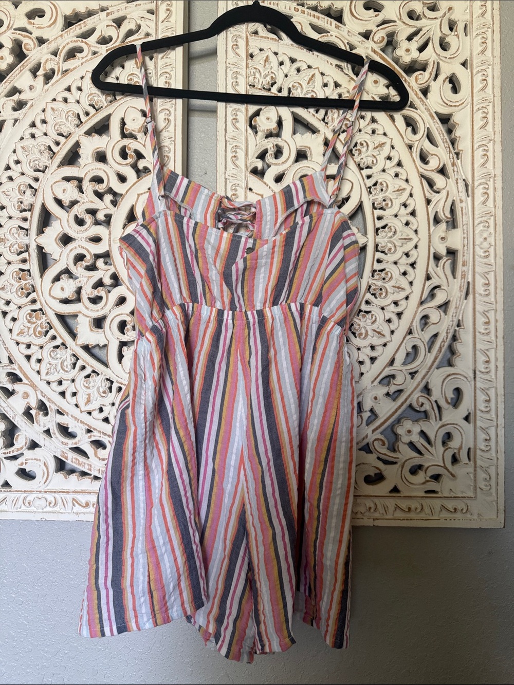 Roxy Multicolor Striped Spaghetti-Strap Romper - Picture 9 of 15